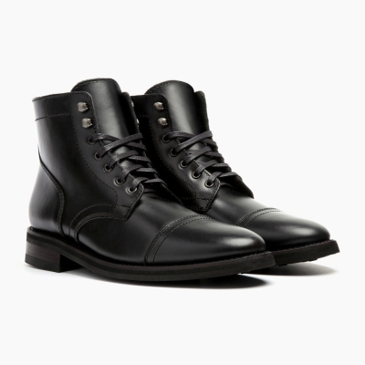 Thursday Boots Captain Men's Lace-Up Boots Black | AU0271659