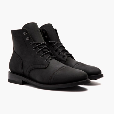 Thursday Boots Captain Men's Lace-Up Boots Black | AU7134698