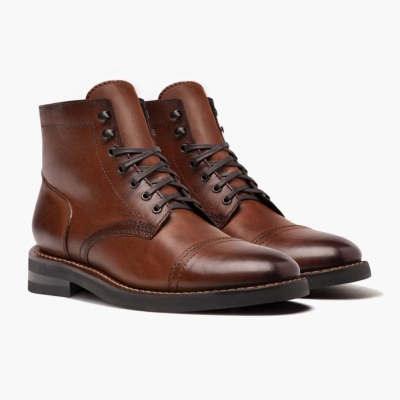 Thursday Boots Captain Men's Lace-Up Boots Brown | AU8763514