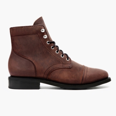 Thursday Boots Captain Women's Lace-Up Boots Brown | AU4756938