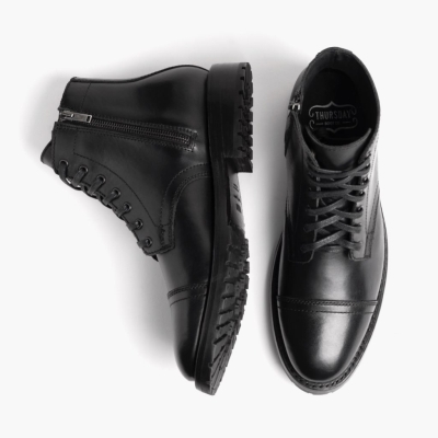 Thursday Boots Major Men's Lace-Up Boots Black | AU1803459