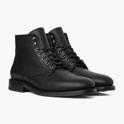 Thursday Boots President Men's Lace-Up Boots Black | AU5864209