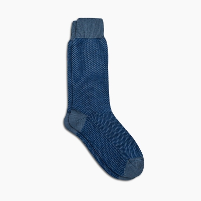 Thursday Boots Sodello Birdseye Men's Socks Blue | AU1350674