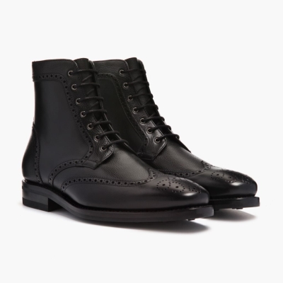 Thursday Boots Wingtip Men's Lace-Up Boots Black | AU2648350